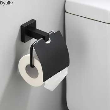 Черный ролик для бумаги для ванной комнаты в отеле, Квадратная Коробка для салфеток, Держатель для бумажных полотенец, Держатель для туалетной бумаги, Коробка для туалетной бумаги DyuIhr 12