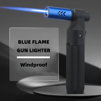 Честный высокопламенный Ветрозащитный огнемет с регулировкой сигары Blue Flame 1300 ° Для кемпинга на открытом воздухе, Стильная зажигалка, Кухонные инструменты 2