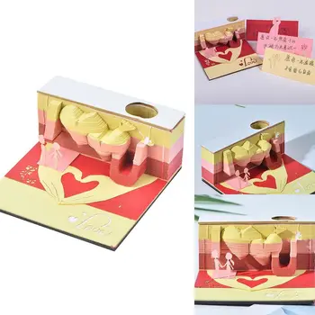 Я люблю Тебя 3D Блокноты Для Заметок Нелипкие Заметки Резьба По Бумаге Художественные Заметки Блокнот Для Заметок Подарок Другу Офисный Инструмент Декор Бумага 3