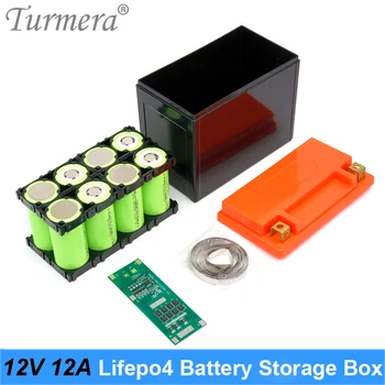Ящик Для Хранения Аккумуляторных Батарей Turmera 12V 2X4 Держатель Никель с Балансом 4S 40A 12,8 В BMS для Использования в Качестве Источника Бесперебойного питания 32700 Lifepo4 16