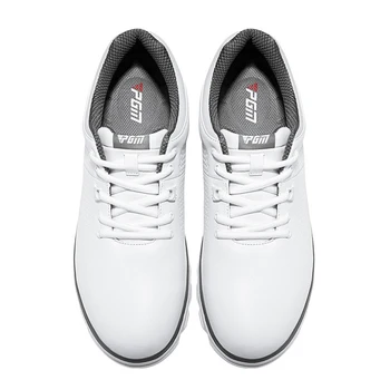 운동화 Мужская обувь для гольфа PGM, шнурки с ручкой, Противоскользящая Водонепроницаемая мужская спортивная обувь, кроссовки XZ277, сверхволокнистая IP мягкая резина
