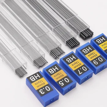 1/12 шт 0,3 0,5 0,7 0,9 1,3 2,0 мм Сменные грифели HB для заправки механических карандашей для письма и рисования автоматическими карандашами 7