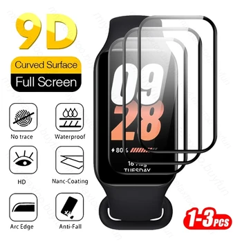 1-3шт Полностью изогнутое мягкое защитное стекло для Xiaomi Smart Band 8 Active Screen Protector Cover Film Xiomi Band8 Active Smartband 16
