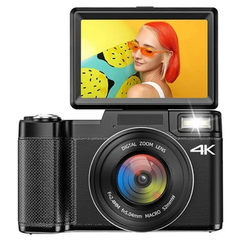 1 комплект 48-мегапиксельной камеры для видеоблогинга с автофокусом, видеокамера с откидывающимся экраном на 180 ° и 16-кратным цифровым зумом. 3
