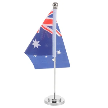1 Комплект настольных принадлежностей с австралийским флагом, декор для офисного стола, флаг страны, орнамент для флага страны, настольный флаг с подставкой 7