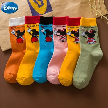 1 пара Детских носков Disney с Микки и Минни, Теплые Детские носки Для мальчиков и Девочек, Весенне-осенние Детские Спортивные Носки, Рождественский Подарок 1