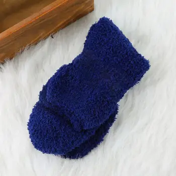 1 пара стильных утолщенных плюшевых домашних носков для сна, эластичных морозостойких носков
