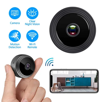 1 шт. Мини-камера 1080P HD Беспроводная камера наблюдения Ночная версия Микрокамера Домашняя камера безопасности Видеокамеры для помещений и улицы 18