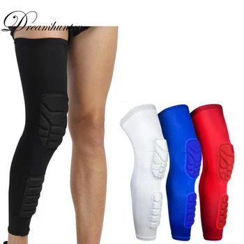 1 шт. противоударные накладки, длинный наколенник для поддержки икр, Баскетбольный спортивный протектор для коленного сустава, Дышащие теплые леггинсы унисекс