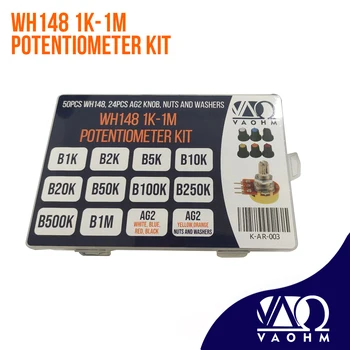 10 типов 50 шт. набор потенциометров WH148 1K-1M 5