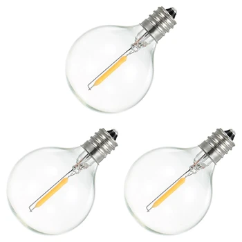 12 шт. сменных светодиодных ламп G40, основание на винтах E12 Небьющиеся светодиодные лампы-глобусы для солнечных гирлянд Теплый белый 17