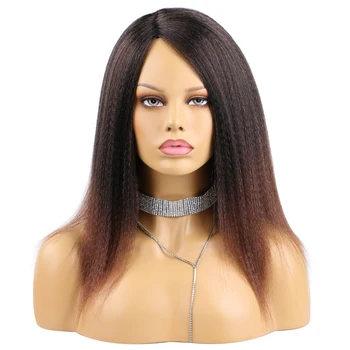 14-дюймовый синтетический парик из волос яки, натуральные мягкие афро-кудрявые парики из прямых волос для африканских женщин, парики для ежедневного использования 2