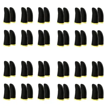 18-контактные накладки для пальцев из углеродного волокна для мобильных игр PUBG, накладки для пальцев с контактным экраном, черные и желтые (48 шт.) 8