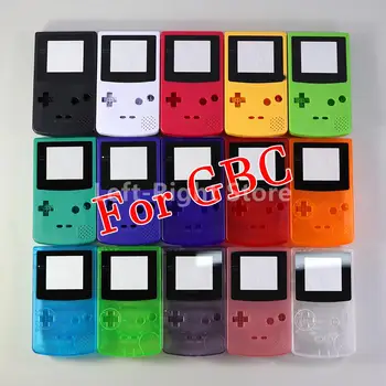 2 комплекта пластикового игрового корпуса для Nintendo Gameboy Цветная игровая консоль для GBC с кнопками 15