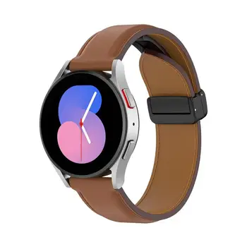 20 мм ремешок для часов Samsung для Galaxy Watch 6 Классический кожаный магнитный браслет Водонепроницаемый спортивный ремешок для Galaxy Watch 6 19