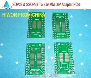 20 шт./лот 1.27 ММ Шаг SOP28 Pin и 0.65 ММ Шаг SOP28 - 2.54 ММ DIP24 Pin SMD Адаптер Для DIP печатной ПЛАТЫ Pinboard SMD Конвертер 14