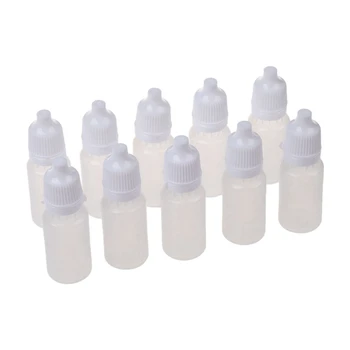20 штук пластиковых бутылочек-капельниц для масла и лосьона из полиэтилена высокой плотности объемом 10 МЛ (1/3 унции), защищенных от детей