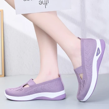 2023 Высококачественная обувь для женщин, женская вулканизированная обувь без застежки, женские кроссовки на вязаной платформе, женская спортивная обувь на плоской подошве, женская обувь 1
