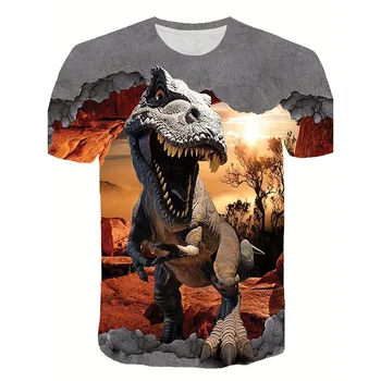 2023 Новая футболка с 3D принтом Динозавра 