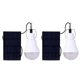 2X Светодиодных лампы на солнечной батарее, Портативная Энергетическая Лампа для кемпинга на открытом воздухе мощностью 15 Вт 5