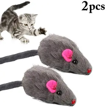 2шт Игрушка для кошек-мышей Имитация игрушек для кошек Ложная мышь Игрушки для домашних кошек Мини Забавные игрушки для кошек Плюшевые игрушки для мини-мышей