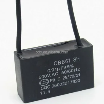 2ШТ конденсатора переменного тока из металлизированной полипропиленовой пленки CBB61 0,91 МКФ 500 В переменного тока 5