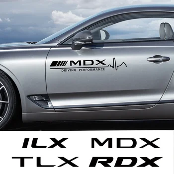 2ШТ Наклейки На Боковую Дверь Автомобиля, Наклейки На Виниловую Пленку Для Экстерьера Автомобиля, Спортивные Аксессуары Для Укладки Acura MDX V6 Aspec VTEC ILX TLX RDX 2