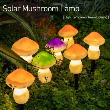 3 комплекта светодиодных наружных солнечных грибных фонарей, Водонепроницаемые Солнечные садовые фонари, Гирлянда, Сказочные гирлянды, Рождественский декор, солнечные фонари