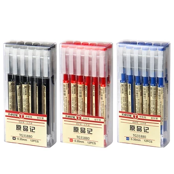 3 шт. / лот Креативная Японская гелевая ручка 0,35 мм, черные Синие Красные чернильные ручки, школьный офис, канцелярские принадлежности для написания студенческих экзаменов 12