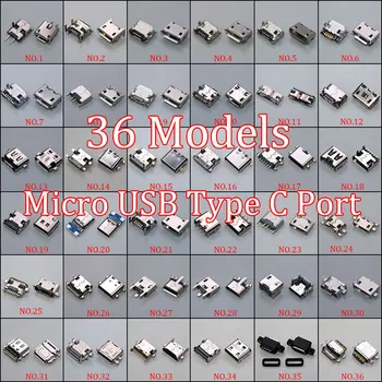 36 Моделей Разъем Micro USB Type C Разъем Для Зарядки Док-станции Разъем Type-C Разъем Micro USB Jack Для Xiaomi Huawei Samsung SONY 17