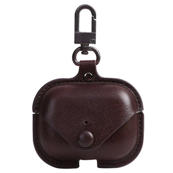 3D чехол для наушников Pro, роскошный кожаный чехол для чехлов Apple Pro, ремешки для сумок для наушников, темно-коричневый 1