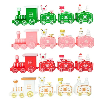 4 предмета рождественских украшений в виде поезда с декором в виде поезда, мини-набор для рождественской вечеринки в виде поезда 8