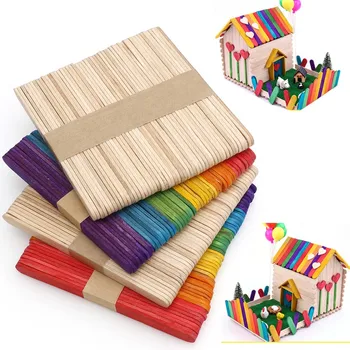 50 шт./компл. Детские игрушки для рукоделия, красочные счетные палочки из натурального дерева, развивающие игрушки для детей дошкольного возраста по математике
