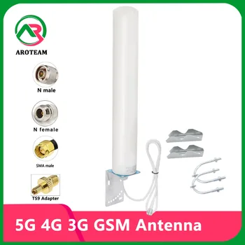 600 ~ 4900 МГц Полный диапазон 5G 4G LTE 3G GSM 2G Omni Открытый IP69 Водонепроницаемый Antenna18dbi ретранслятор сигнала AP Антенна TS9 RP SMA N Мужской 6