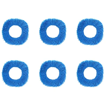 6X Одноразовая швабра, моющиеся Прочные сменные прокладки из микрофибры, тряпка для уборки пыли, для сухого и влажного пылесоса, синий 6