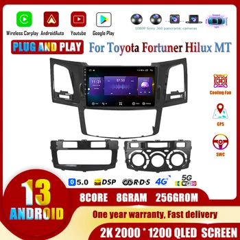 Android 13 для Toyota Fortuner Hilux MT 2008 2012 2014 2015 Мультимедийный Видеоплеер GPS Навигация DSP Беспроводной Carplay Screem 5