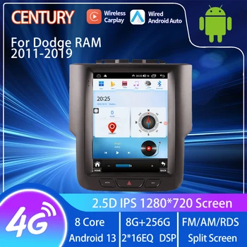 Century Для Dodge RAM 2011-2019 Умный Мультимедийный Видеоплеер GPS Радио 4G Навигация CarPlay 8 + 256G Android 13 в стиле Tesla 1