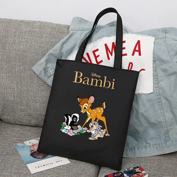 Disney Bambi Складная Многоразовая Тканевая сумка для покупок Harajuku, Студенческая Холщовая сумка-тоут, Хозяйственная сумка, Сумочка 8