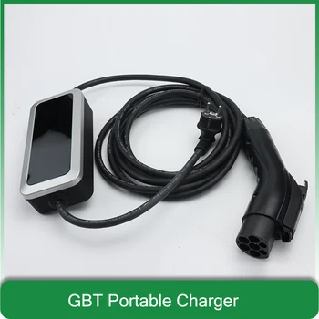 GBT EU Schuko Plug Портативное зарядное устройство для электромобилей 16A 3,5 кВт Регулируемый китайский электромобиль кабель для зарядки автомобиля контроллер wallbox byd 2