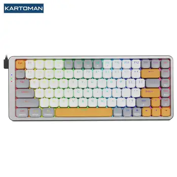 KARTOMAN K1 Тонкая механическая игровая RGB клавиатура Поддержка Bluetooth 5.0 беспроводной USB 2.4 G Русский португальский для Mac OS Windows PC 3