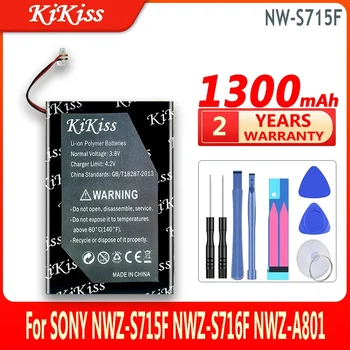 KiKiss Аккумулятор высокой емкости NWS715F 1300 мАч Для SONY NWZ-S715F NWZ-S716F NWZ-A801 NW-A805 NW-A806 NWZ-A810 NW-A815 Bateria 3