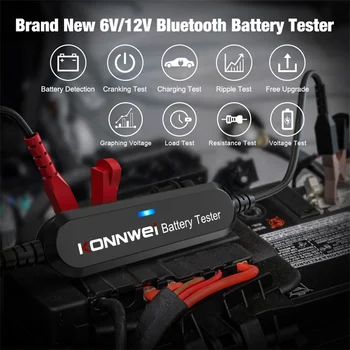 KONNWEI BK100 Bluetooth 5,0 Автомобильный Тестер Батареи Мотоцикла 6 В 12 В Монитор Батареи от 100 до 2000 CCA Инструменты Для Тестирования Зарядки и Проворачивания 7