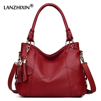 Lanzhixin Женские кожаные сумки-мессенджеры Дизайнерская сумка через плечо с верхней ручкой Винтаж 518