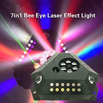 LED 320 Вт 7в1 DJ лазерный луч RGBW + УФ-окрашенный луч с рисунком пчелиного глаза Проектор диско свадебная вечеринка DMX стробоскоп движущаяся голова сценический эффект 19