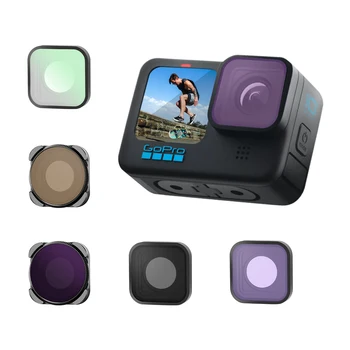 Mecoright Для Экшн-Камеры GoPro Hero 9 10 11 Набор Фильтров UV CPL ND8/64/1000 NDPL Ночной Комплект Поляризатор Линзы Для дайвинга Аксессуары 5