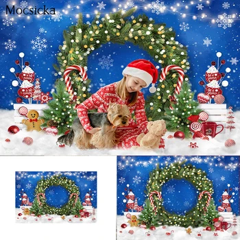 Mocsicka Рождественские Зимние Снежные фоны Candyland для фотосъемки Candy Wand, детский портретный фон, рождественский реквизит для фотостудии 11
