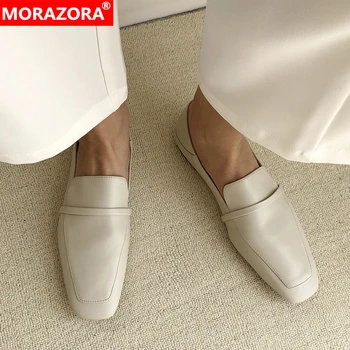 MORAZORA, размер 34-43, женские лоферы на плоской подошве из натуральной кожи, модная удобная женская обувь на плоской подошве, весенне-летняя обувь 18