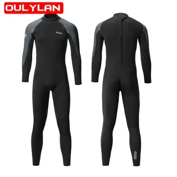 Oulylan 1,5 ММ неопреновый гидрокостюм мужской для подводного плавания, полный костюм для подводной охоты, купальники для подводного плавания, серфинга, цельный теплый купальник