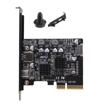 PCI-E Riser PCI-Express 4X к USB 3.2 Type C Riser Card PCI Конвертер спереди Type E 19P/20P для Полноскоростной Передачи Данных Dropship 10