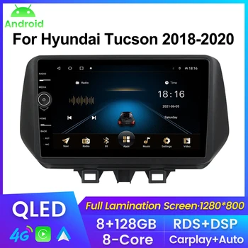 QLED Экран Android11 8 + 128 Г Автомобильный Радиоприемник Для HYUNDAI TUCSON IX35 2018 2019 2020 Мультимедийный Плеер Carplay + Авто WIFI 4G RDS DSP BT 11